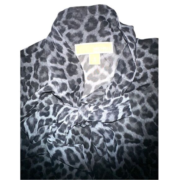 Michael Kors Cheetah Small Front tie blouse - Picture 2 of 5